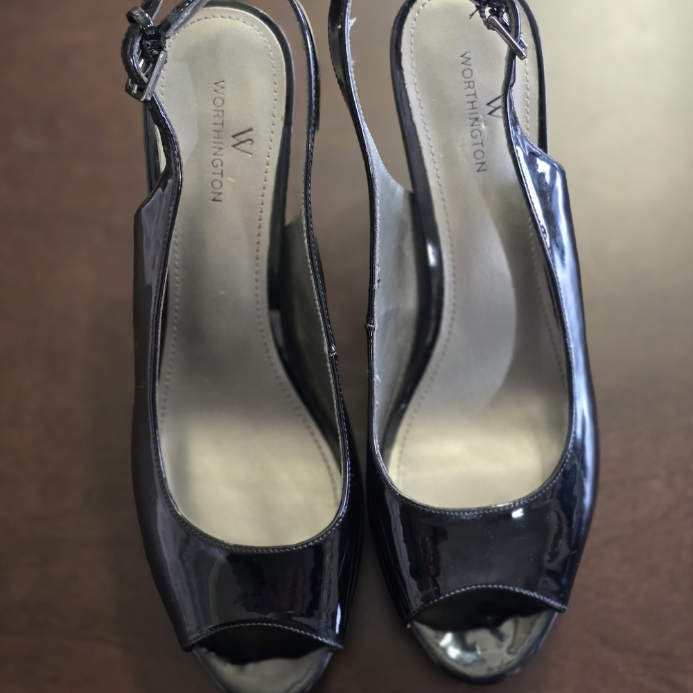 Worthington Black Women's Peep Toe Heels